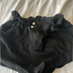 princess polly denim black shorts